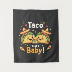 Taco over een Baby zwangerschapsaankondiging Wandkleed