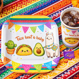 Taco over een babyfeestje papieren bordje