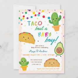 Taco over een babyjongen - baby shower met herfst- kaart
