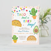 Taco over een babyjongen - baby shower met herfst- kaart (Staand voorkant)