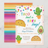 Taco over een babyjongen - baby shower met herfst- kaart (Voorkant / Achterkant)
