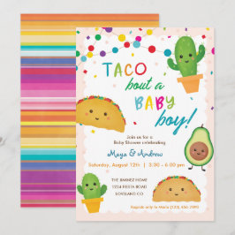 Taco over een babyjongen - baby shower met herfst- kaart