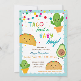 Taco over een babyjongen - baby shower met thema's kaart