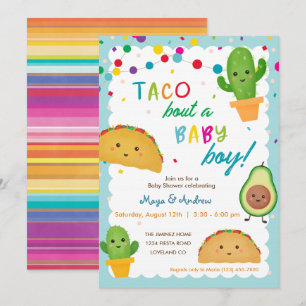 Taco over een babyjongen - baby shower met thema's kaart