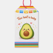 Taco over een babyshower-avocado cadeaulabel (Voorkant)