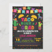Taco Over een Diploma Uitnodiging - Zwart (Voorkant)