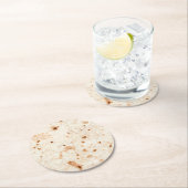 Taco over een drankje! ronde kartonnen onderzetter (Insitu)