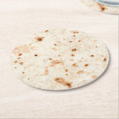 Taco over een drankje! ronde kartonnen onderzetter (Gebogen)