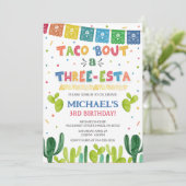 Taco over een driestatenuitnodiging kaart (Staand voorkant)