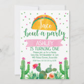Taco over een feest met de titel Birthday Invitati Kaart (Voorkant)