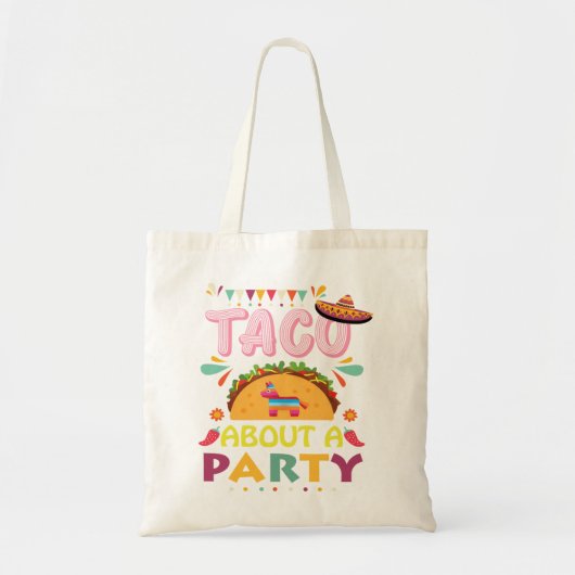 Taco over een feest van de Fiesta Cinco de Mayo Tote Bag (Voorkant)