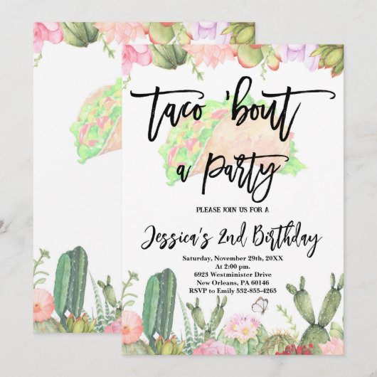 Taco 'Over een feestdag, Taco Verjaardag Kaart (Voorkant / Achterkant)