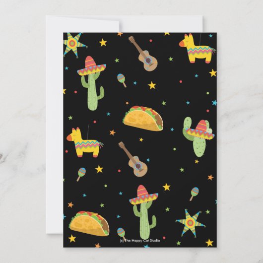 Taco 'Over een feestje Fiesta Cumpleaños Verjaarda Kaart (Achterkant)