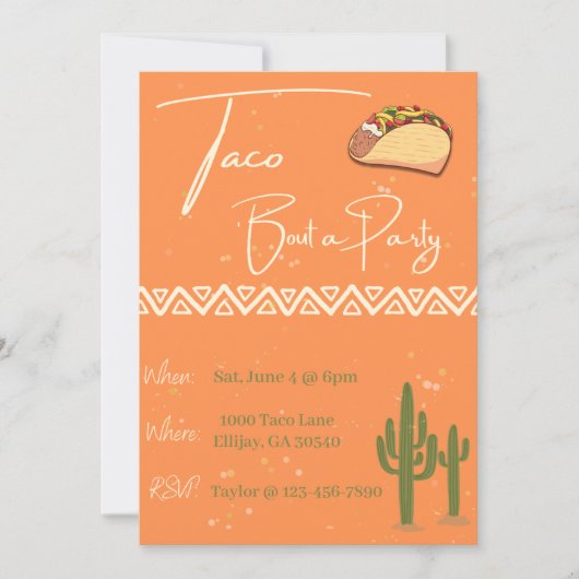 Taco 'Over een feestje | Uitnodigingen (Voorkant)