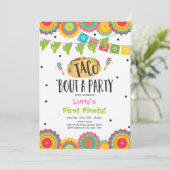 Taco 'Over een feestmeisje Eerste Fiesta-verjaarda Kaart (Staand voorkant)