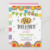 Taco 'Over een feestmeisje Eerste Fiesta-verjaarda Kaart (Voorkant / Achterkant)