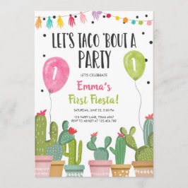 Taco over een feestmeisje Roze eerste Fiesta verja Kaart