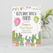Taco over een feestmeisje Roze eerste Fiesta verja Kaart (Staand voorkant)