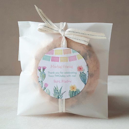 Taco over een Fiesta Baby shower feest Dank je wel Ronde Sticker