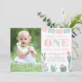 Taco over een Fiesta Girl 1e verjaardag Foto Kaart (Staand voorkant)