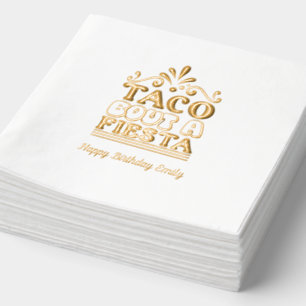 Taco over een Fiesta Gold Folie Verjaardag servett Servetten