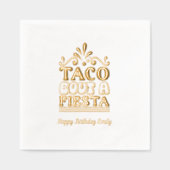 Taco over een Fiesta Gold Folie Verjaardag servett Servetten (Voorkant)