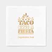 Taco Over een Fiesta Graduation Party Gold Napkins Folie Servetten (Voorkant)