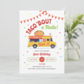 Taco Over een Fiesta Verjaardagsfeest Uitnodiging (Staand voorkant)