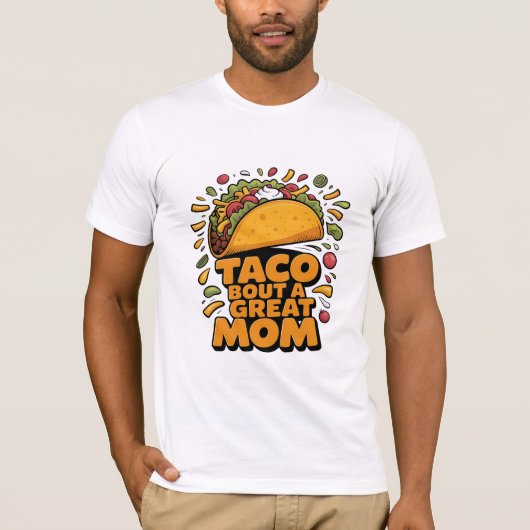 Taco Over Een Geweldige Moeder Grappig  Eten Pun M T-shirt (Voorkant)