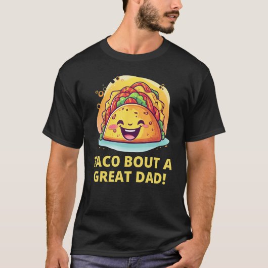 Taco over een geweldige vader! Mannen Funny Dad Jo T-shirt (Voorkant)