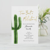 Taco over een mijlpaal Cactus Baby shower Kaart (Staand voorkant)