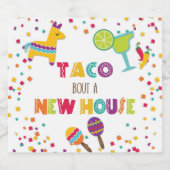 Taco Over een nieuw huis Mousserende Wijn Label -  Sparkling Wijnetiket (Enkel label)