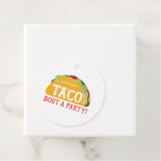 Taco over een Party Favor Label
