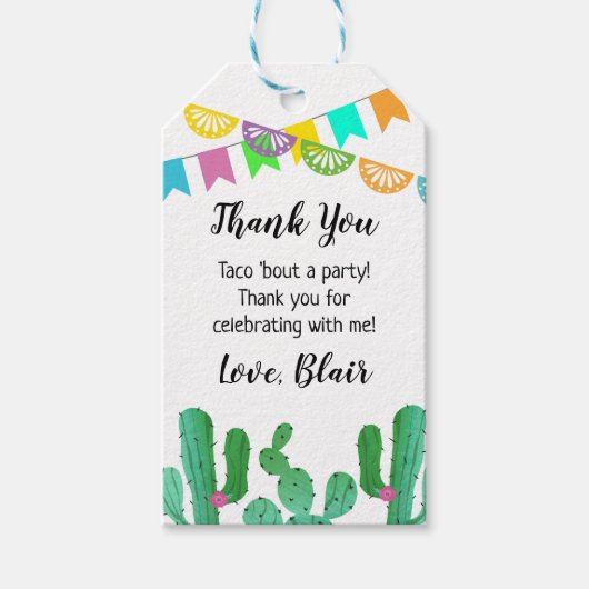 Taco "Over een Party Favor Labels Cadeaulabel (Voorkant)