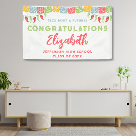 Taco over een toekomstig Fiesta afstudeerfeest Spandoek