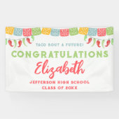 Taco over een toekomstig Fiesta afstudeerfeest Spandoek (Horizontaal)