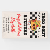 Taco over een toekomstig Fiesta Afstuderen Spandoek (Horizontaal)