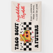 Taco over een toekomstig Fiesta Afstuderen Spandoek (Verticaal)