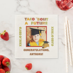 Taco over een toekomstig fotoafstudeerfeest servet