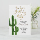 Taco over een uitnodiging van de Birthday Party (Staand voorkant)