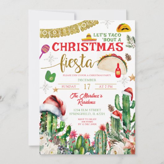 Taco over een uitnodiging voor een kerstfeest (Voorkant)