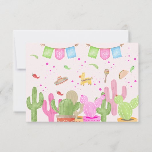 Taco over fun feestje Mexicaanse kinderverjaardag Bedankkaart (Achterkant)