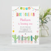 Taco 'Over Fun Fiesta Eerste Verjaardag Kaart (Staand voorkant)