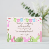 Taco over fun fiesta mexicaanse kids verjaardag bedankkaart (Staand voorkant)