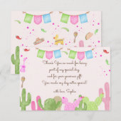 Taco over fun fiesta mexicaanse kids verjaardag bedankkaart (Voorkant / Achterkant)