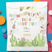 Taco over 'fun fiesta mexican birthday bedankzakje