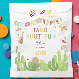 Taco over 'fun fiesta mexican birthday bedankzakje