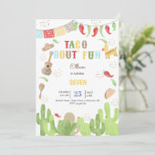 Taco over 'fun fiesta mexican birthday kaart (Staand voorkant)