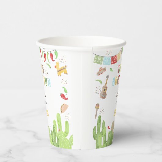 Taco over 'fun fiesta mexican birthday papieren bekers (Rechts)