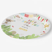 Taco over 'fun fiesta mexican birthday papieren bordje (Gekanteld)